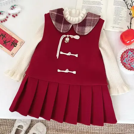 فستان بناتي قطعتين image